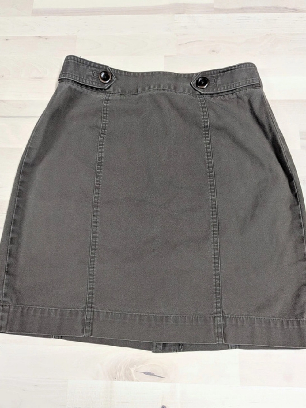 Talbots Cotton Spandex Stretch A-Line Skirt Gray 8P